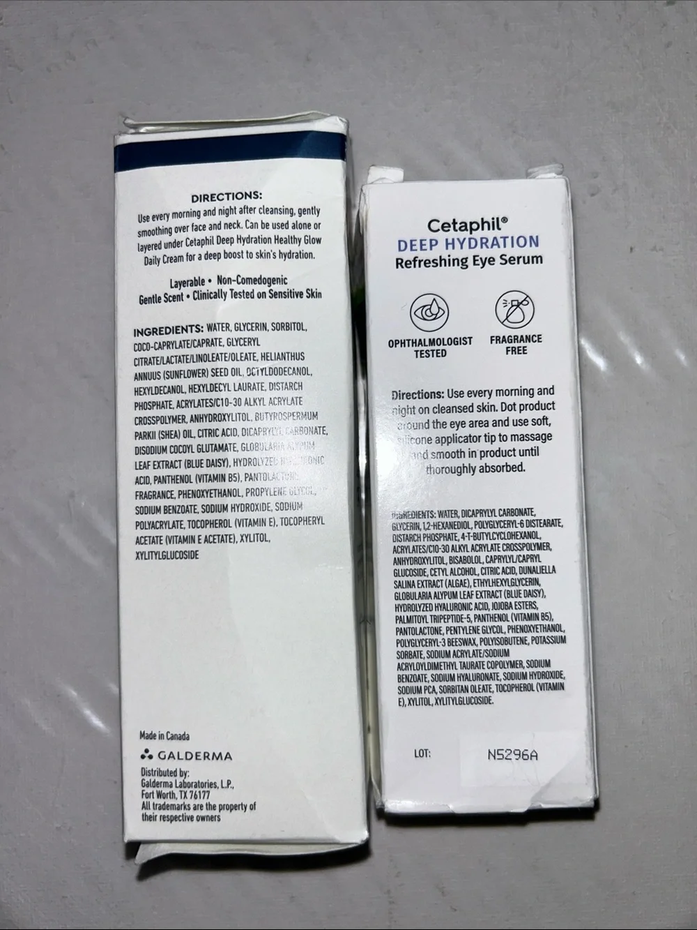 2x Cetaphil Deep Hydration Skincare Set - Face Serum & Refreshing Eye Serum